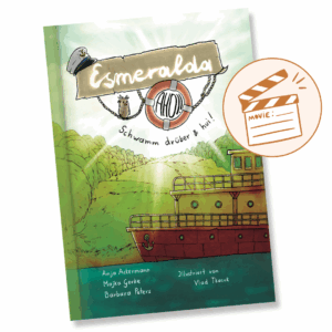Coverbild vom Buch "Esmeralda, ahoi" mit Icon einer Filmklappe