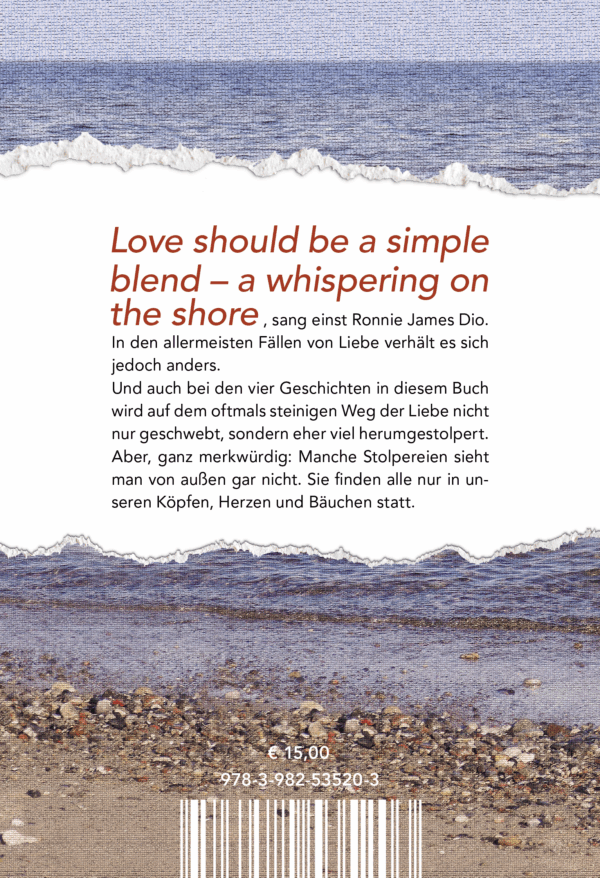 Buchrückseite "Eine Liebe - Vier Geschichten" von Jens Klabunde Hansen